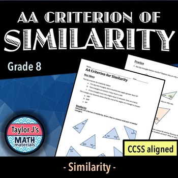 Preview of AA Criterion of Similarity Worksheet