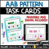 AAB Patterns | Math Printable Task Cards | Boom Cards