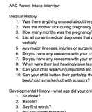 AAC Assessment - Parent Intake Questions