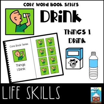 Preview of AAC Boardmaker "Things I Drink" Interactive Core Vocabulary Book