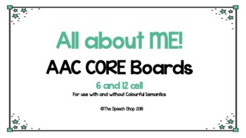 Preview of AAC Core Board-ALL ABOUT ME! (customizable)