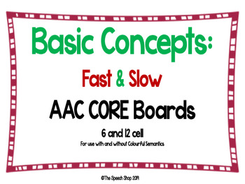 Preview of AAC Core Board-Basic Concepts/Opposites: FAST and SLOW