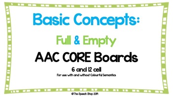 Preview of AAC Core Board-Basic Concepts/Opposites: FULL and EMPTY