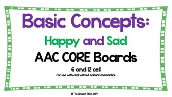 Preview of AAC Core Board-Basic Concepts/Opposites: HAPPY & SAD