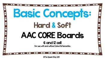 Preview of AAC Core Board-Basic Concepts/Opposites: HARD and SOFT