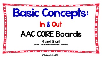 Preview of AAC Core Board-Basic Concepts/Prepositions: IN & OUT