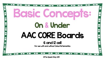 Preview of AAC Core Board-Basic Concepts/Prepositions: ON & UNDER