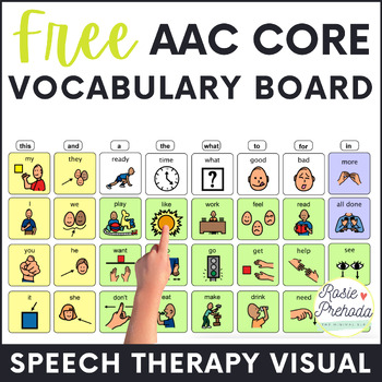 Preview of Free AAC Core Vocabulary Communication Board