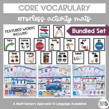 Preview of AAC Core Vocabulary | Activity Mat for Core Words | Bundled Set