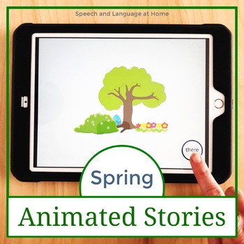 Preview of AAC Core Vocabulary Animated Stories: Spring. No Print