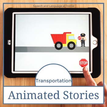 Preview of AAC Core Vocabulary Animated Stories: Transportation. No Print