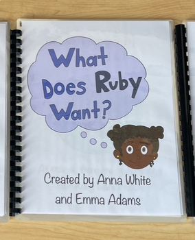 Preview of AAC Core Vocabulary Communication Board | Social Story | What Does Ruby Want?