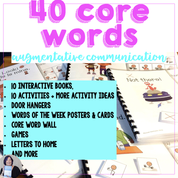 Preview of AAC Core Vocabulary Activities to Teach 40 Early Core Words Speech Therapy 