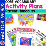 AAC Core Vocabulary Activities for Speech Therapy & Parent