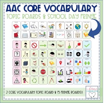 Preview of AAC Core Vocabulary Topic Board & Fringe Set | School Day Edition