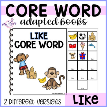 Preview of AAC Core Vocabulary Word Adapted Books - Like 