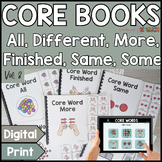 AAC Core Vocabulary Word Books ALL, DIFFERENT, MORE, FINIS