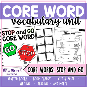 Preview of AAC Core Vocabulary Word Unit - Stop and Go