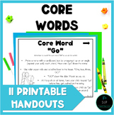 AAC Core Vocabulary Words Parent Handouts for Home Practic