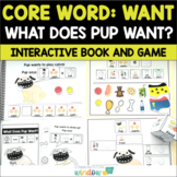 AAC Core Vocabulary for WANT - Interactive Book and Game