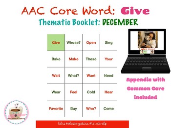 Preview of AAC Core Word Booklet: Give
