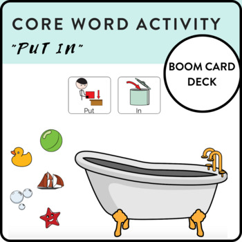 Preview of AAC Core Word "IN" - Boom Card Deck