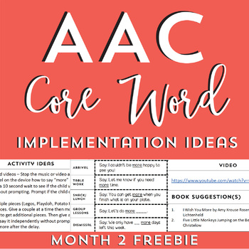 Preview of AAC Core Word Implementation Ideas: Month 2