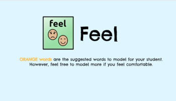 Preview of AAC Core Word Lesson: "FEEL" 