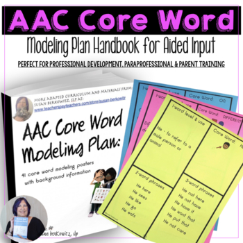 Preview of AAC Core Word Modeling Resource Posters Handout for Speech Therapy Staff Parents