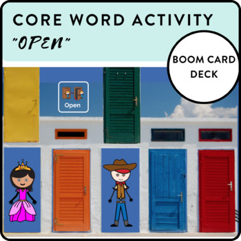 Preview of AAC Core Word "OPEN" - Boom Card Deck