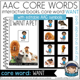 AAC Core Word WANT Interactive Adapted Books Editable | Pr