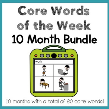 Preview of AAC Core Words of the Week: 2 Words/Week - 10 Month Bundle - Boom Cards™