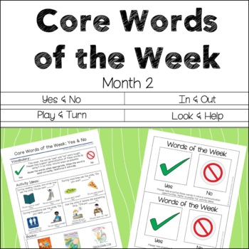 Preview of AAC Core Words of the Week: 2 Words/Week - Month 2