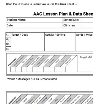 Preview of AAC Data Collection Sheet