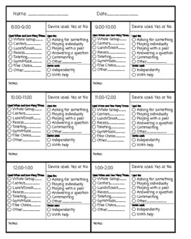 AAC Data Collection Sheet by The Space Speech Spot | TpT