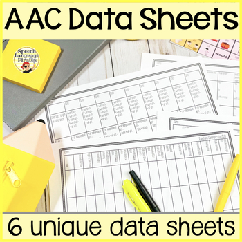 Preview of AAC Data Collection Sheets Core Vocabulary for Speech Therapy Special Education