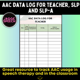 AAC Data Log for SLPs SLP-As and Teachers