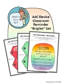 AAC Device Classroom Reminder Set--Brights
