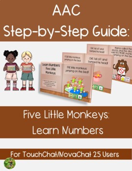 Preview of AAC Guide: Counting Five Little Monkeys for TouchChat 25