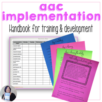 Preview of AAC Handbook for Speech Therapy Handouts Staff Training Teach AAC Core Vocabular
