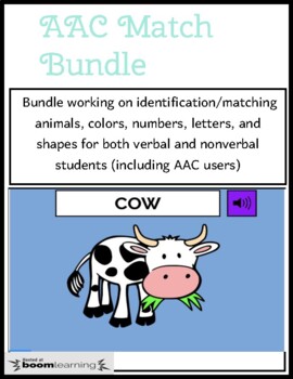 Preview of BOOM CARDS GROWING AAC MATCH BUNDLE:Animals/Colors/Shapes/Numbers/Letters, Etc.