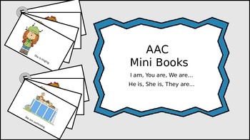 Preview of AAC Mini Books Set 2: I am, You are, We are, He is, She is, They are...