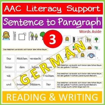 Preview of AAC Reading Writing Literacy with Symbols GERMAN