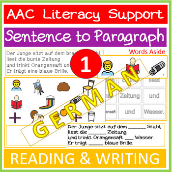 Preview of AAC Reading Writing Literacy with Symbols GERMAN