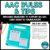 AAC Rules & Tips Printables for AAC Devices, handouts or posters