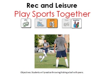 Preview of AAC Social Group Lesson (Playing Sports) Includes Video Model & Visuals