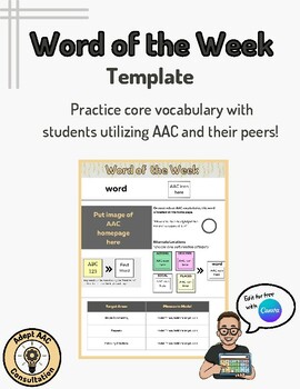 Preview of AAC Word of the Week Editable Canva Template