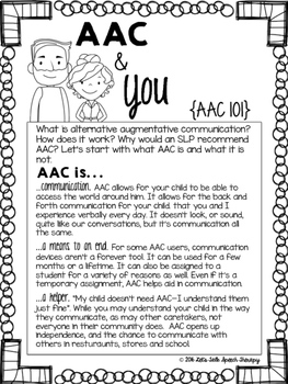 AAC and You--handout for Parents and Caregivers FREEBIE