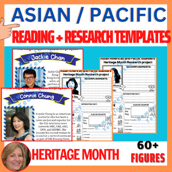 Preview of AAPI Asian American & Pacific Islander Heritage Month Research Template & Poster