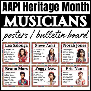 Preview of AAPI Asian American & Pacific Islander musicians | posters | bulletin board